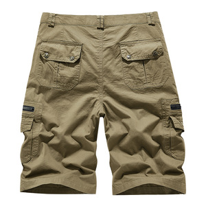 Shorts cargo rétro américains pour hommes, longueur mi-genou, en coton lavé, multi-poches, style salopette - Product Image 2