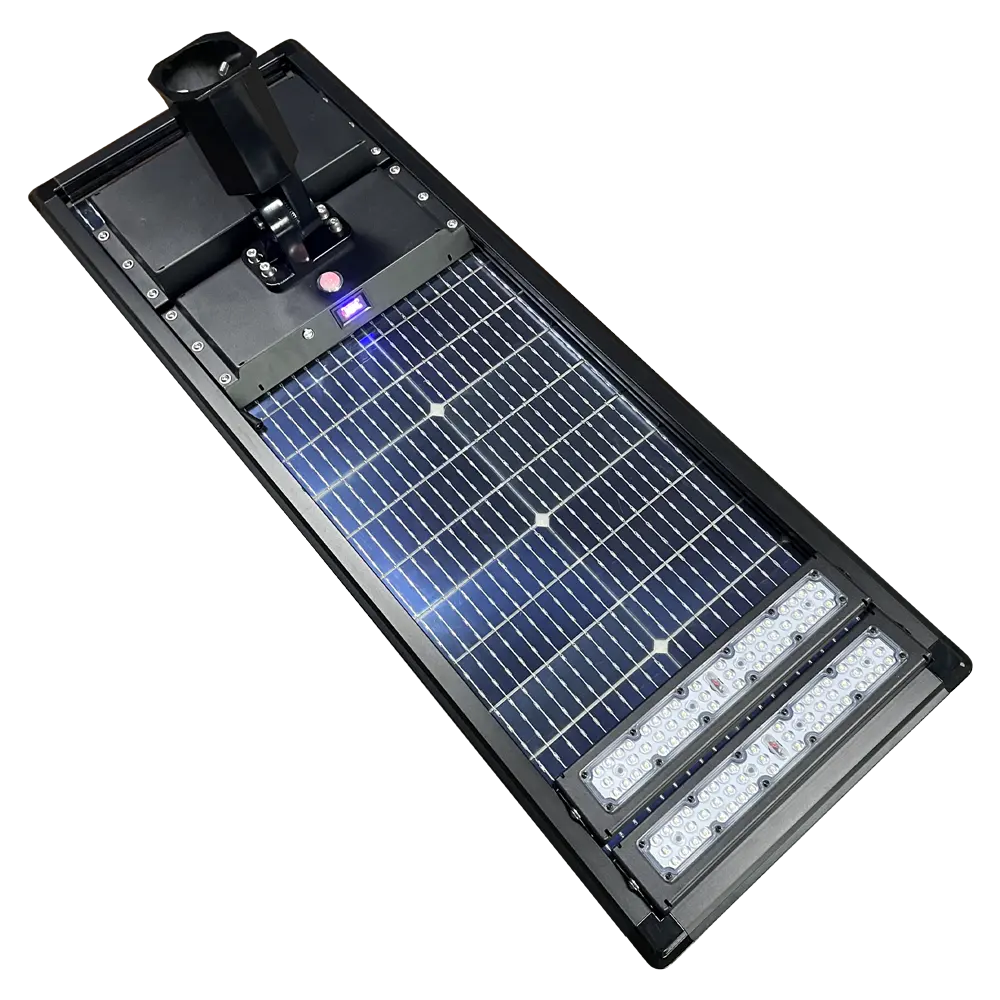 doppelseitige solarpanel-straßenbeleuchtung 60 w 100 w all-in-one solar-led-straßenbeleuchtung solarstraßenbeleuchtung integriert gestanztes aluminium