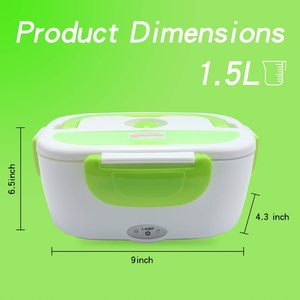 Car 12V/24V Heat Food Stainless Portable Car Electric Heating <b>Lunch</b> Box - Product Image 2