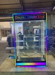 Cửa hàng thuốc lá trưng bày với màn hình kỹ thuật số kính hiển thị trường hợp có thể khóa khói cửa hàng hiển thị tủ trưng bày khung nhôm - Product Image 2