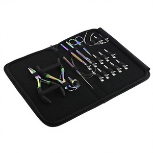 Kit de herramientas de extensión de cabello multicolor, alicates de eliminación de crimpado de microperlas de acero inoxidable, pinzas para seccionar el cabello, agujas tipo C - Product Image 1