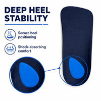 Semelles orthopédiques 3/4 pour hommes et femmes, inserts de chaussures absorbant les chocs pour pieds plats et fasciite plantaire