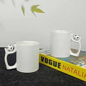 Custom Logo Printed 11Oz 11 Oz Luxury Quality White Porcelain <b>Large</b> Handle Coffee <b>Tea</b> Ceramic Mug for Sublimation - Product Image 4