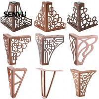 SENYU Vente en gros de pieds de meubles en métal doré modernes, support de table triangulaire, support d'angle décoratif en fer