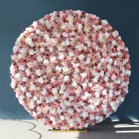Mur de fleurs artificielles en soie rose, 8 pieds x 8 pieds, enroulable, de luxe, pour décoration de mariage