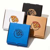 Boîte à pizza personnalisée avec logo, en carton ondulé de qualité alimentaire, pour la livraison à emporter