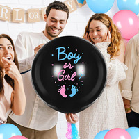 Ballons noirs avec ballons roses bleus Kit de ballons de révélation de sexe Jumbo pour la fête de révélation de sexe de bébé