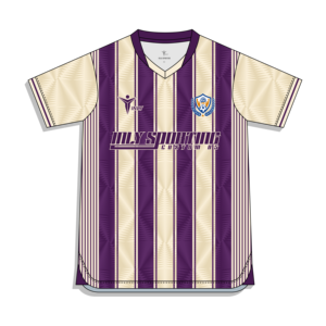 Maillot de football personnalisé à sublimation, à manches courtes et rayé, avec technique de découpe automatisée - Product Image 2