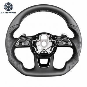 Volant sport en cuir perforé noir en carbone en stock pour Audi B8 B9 R8 A3 A4 A5 A6 A7 A8 Q5 Q7 MK3 TTRS TTS S3 - Product Image 1