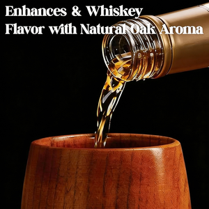 공장 자체 브랜드 패션드 오크 위스키 텀블러 음료용 나무 위스키 컵 목재 컵 숯불에 구운 나무 위스키 잔 남성용 선물 - Product Image 4