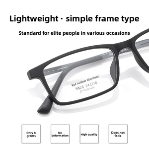 Monturas de cristal <span class=keywords><strong>retro</strong></span> ultraligeras para hombre, venta al por mayor, 9826 monturas de gafas, gafas graduadas rectangulares negras de negocios - Product Image 4