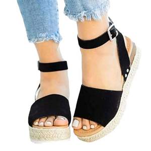 Sandales pour femmes en cuir de crocodile <span class=keywords><strong>noir</strong></span> avec soutien de la voûte plantaire, plateforme - Product Image 3