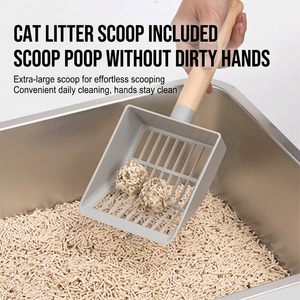 Bac à litière pour chat couvert avec compartiment désodorisant au charbon et marchepied de tamisage pour réduire les odeurs et les granulés éparpillés - Product Image 3