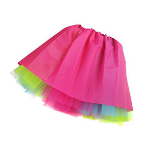 Décoration de fête tenue des années 80 femmes Cosplay 1980 adulte néon <span class=keywords><strong>Tutu</strong></span> jupes gants et collier - Product Image 3