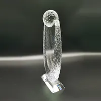 Trofeo da Golf personalizzato in cristallo con coppa grande e incisione trofeo da Golf in vetro