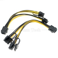 Kabel PCIe PCI Express 18AWG Tembaga Murni Splitter 6 PIN Female ke Dual 8 PIN 6+2 Male untuk Kartu Grafis GPU