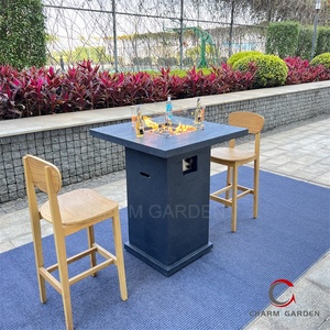 Luxury Outdoor Dining Table with <strong>Fire</strong> Pit Elegant Bar <strong>Barrel</strong> Design for Outdoor Entertaining - Product Image 6