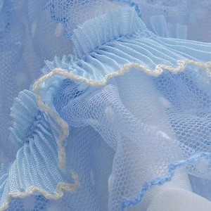 Larghezza 6 cm in poliestere blu cielo Tulle <span class=keywords><strong>con</strong></span> rifiniture in pizzo a pois nastro di pizzo per bambini - Product Image 4