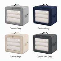Sacs de rangement pliables en tissu avec fenêtre transparente, grande capacité, cubes de rangement de voyage à fermeture éclair, organisateur de valise