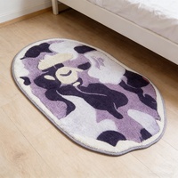Tapis personnalisé imprimé Bear Bape, découpe précise, motif dessin animé, tapis de salon irrégulier sur mesure, décoration intérieure