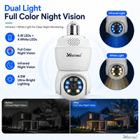 Wistino WiFi - Bombilla Inteligente LED Ultra Brillante de 4.5W con Visión Nocturna a Todo Color, Intercomunicador Bidireccional, Cámara de Seguridad HD 1080P