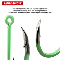 OEM 4 # -12 #   Hameçons lumineux à ardillon en acier à haute teneur en carbone, à bec décalé, pour la pêche en eau salée et douce (poisson-chat, bar, thon, snapper)