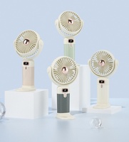Mini ventilateur portatif à batterie amovible avec base, rechargeable par USB, ventilateur de table portable, ventilateur personnel silencieux à haut débit d'air