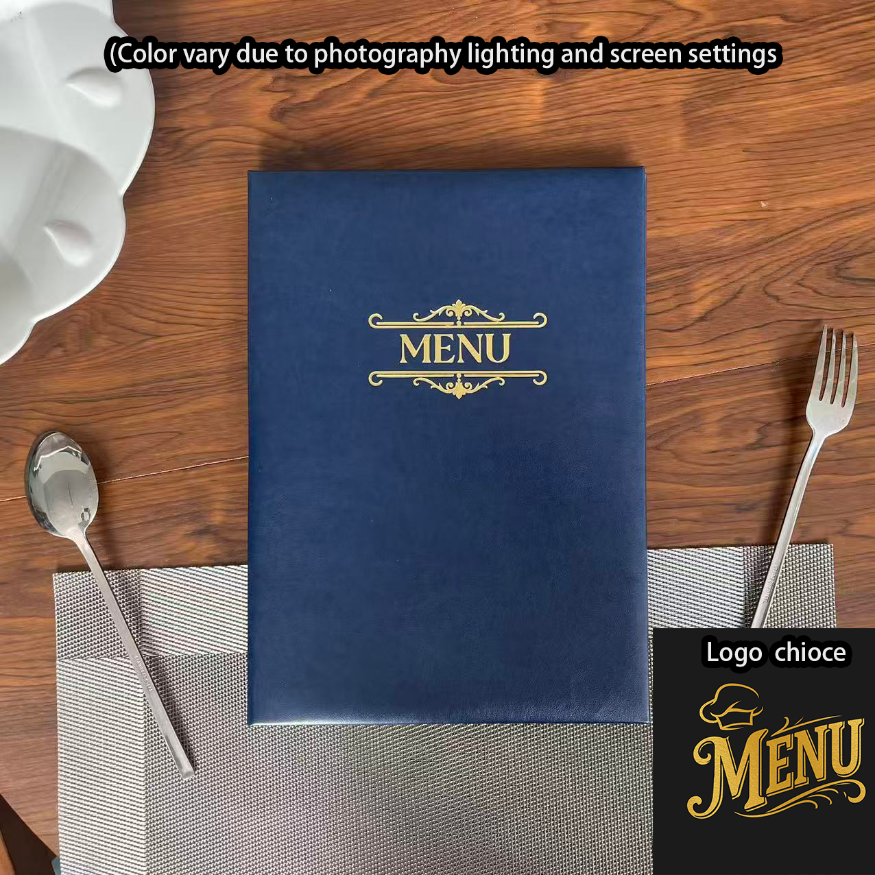 Logotipo del menú de cuero azul3