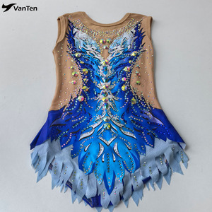 Leotardo de <span class=keywords><strong>Gimnasia</strong></span> Rítmica Hecho a Mano con Estrás, Traje Personalizado con Impresión por Sublimación - Product Image 1