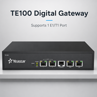 Passerelle VoIP numérique Yeastar TE100 pour usage bureautique, 1 E1, signalisation SIP PRI/SS7, voix et fax, hautement compatible avec les systèmes Softswitch