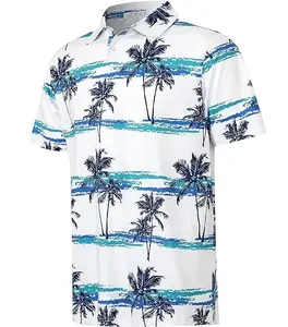 T-shirt en polyester 100% ajusté à sec Polo de golf personnalisé T-shirt polo vierge à sublimation Chemises polo en coton pour hommes