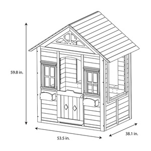 Meilleur cadeau de Noël, maison de jeu en bois Wendy pour l'extérieur, petite maisonnette pour enfants avec jardinière - Product Image 5