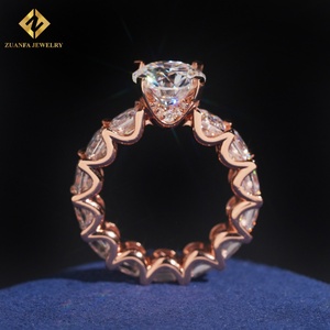 Bague en argent sterling 925 avec diamant Moissanite GRA VVS, bague de fiançailles en Moissanite, bijoux de luxe pour femmes, test de diamant réussi - Product Image 6