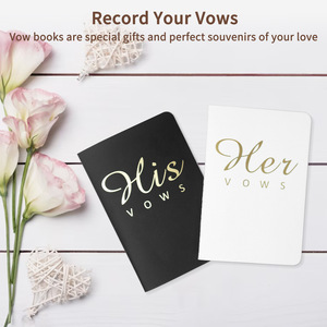 Cuadernos de Votos Matrimoniales Personalizados con Lámina Dorada, Libretas para la Ceremonia de Él y Ella, Diario de Votos para Novios - Product Image 2