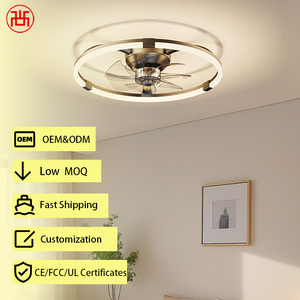 Ventilador de Techo Eléctrico LED Moderno y Minimalista para Dormitorio, Motor de CC de Plástico, 80 cm, Montaje Empotrado, 6 Aspas, Luz Exterior, Control Remoto y por Aplicación - Product Image 1