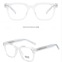 Montures oculaires carrées vintage pour lunettes de lecture optique unisexe avec branches en acétate et décoration de lunettes TR 90