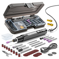 Kit de stylo-outil rotatif sans fil, mini-meuleuse électrique à affichage numérique avec lumière LED pour gravure, polissage et perçage DIY