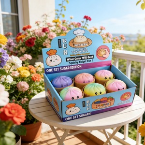 Squishy sensoriel en forme de chignon arc-en-ciel pour les distributeurs, les centres de divertissement, les cadeaux de marque, les marques privées, OEM, ODM, vente en gros - Product Image 1
