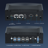 Mini PC sin ventilador Intel Core i5-8350u con características industriales, puertos de entrada/salida variados, montaje VESA, sistema operativo Win10, Win11, Linux