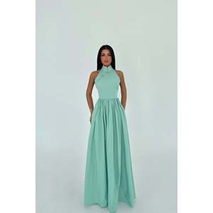 Vestido de Noche Largo Verde Agua Tania con Lentejuelas, Corte A, para Fiestas, Tallas Grandes, Ropa Formal para Bodas y Bailes de Graduación - Product Image 3