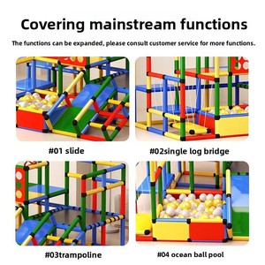Structure d'escalade intérieure avec toboggan pour bébés et enfants, aire de jeux à domicile, échelle d'intégration sensorielle, combinaison pour la maternelle - Product Image 4