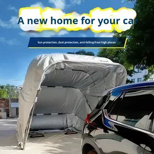 Parasol Retráctil Automático para Automóvil y Refugio para Garaje, Estructura de Acero Simple, Material de Lona Impermeable para Estacionamiento - Product Image 2