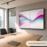 Écran LCD de 49 pouces pour affichage mural vidéo sans cadre, avec un bord de 0,88 mm, idéal pour les salles de conférence d'entreprise