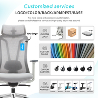 Chaises de bureau pivotantes haut de gamme avec support lombaire réglable, dossier haut, confortable, ergonomique, en maille