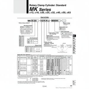 Cilindro de abrazadera rotativa SMC Pneumatics, piezas neumáticas - Product Image 1