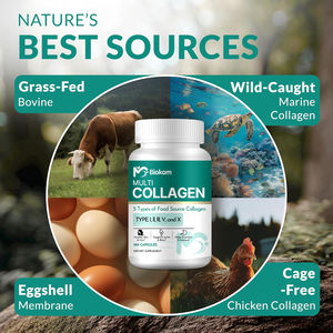 Cápsulas de Colágeno Multi Tipo I II III V X com Péptidos de Colágeno de Casca de Ovo, Frango, Peixe Selvagem e Carne de Gado Alimentada com Pasto - Product Image 4