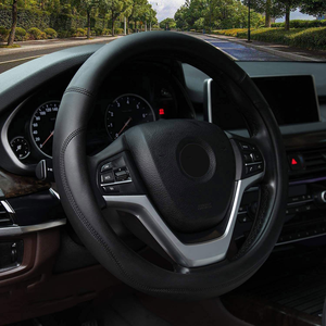 Accesorios interiores para coche, <span class=keywords><strong>Funda</strong></span> de cuero impermeable y a prueba de polvo para <span class=keywords><strong>volante</strong></span> - Product Image 4