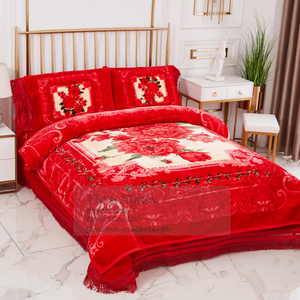 Ensemble de 4 couvertures Raschel de luxe pour lit king size, double épaisseur, réversibles, en flanelle Raschel, pour l'hiver - Product Image 2