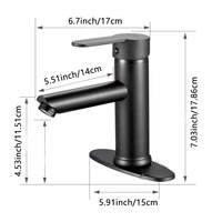 Mitigeur de douche thermostatique monotrou noir mat Ensemble de robinet complet Robinet de salle de bain à une poignée