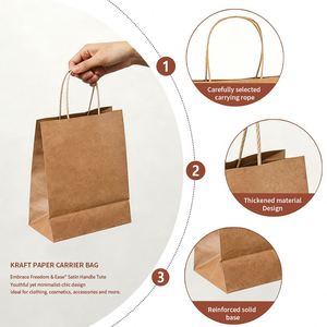 Bolsas de Papel Kraft Marrón Lisas con Asas Retorcidas y Logotipo Personalizado - Product Image 6